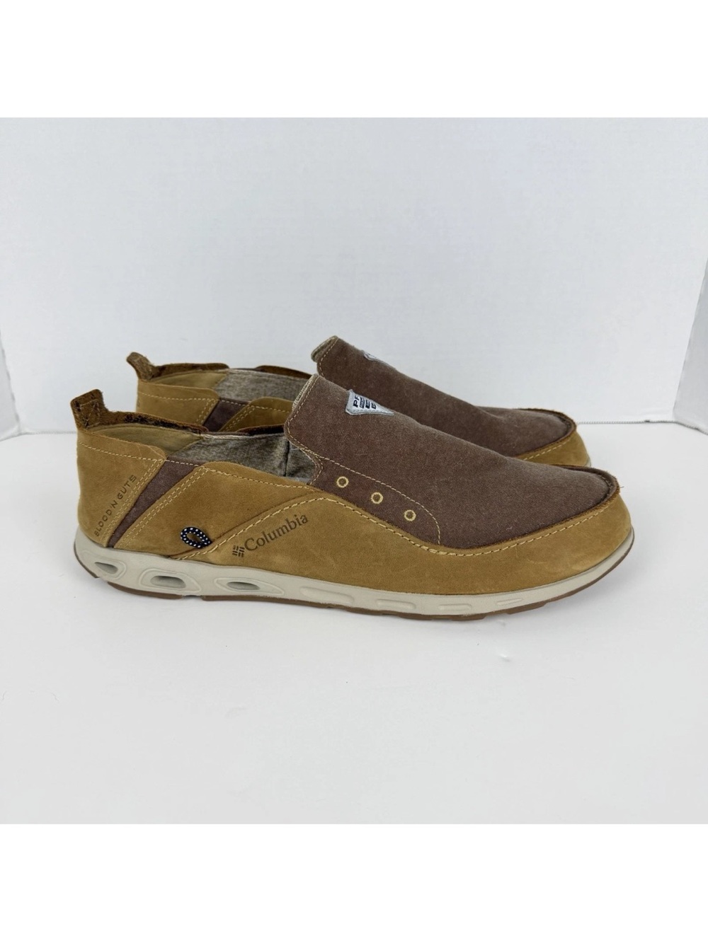 Columbia Men’s Super Bahama Vent PFG Boat Shoes Elk/Curry Brown Size 13